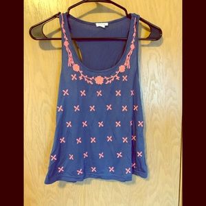 Navy and coral tank